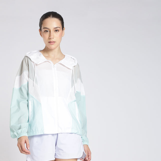 Xtep-Comfort Women Single-layer Windbreaker - Pearl White Ice Mint / L
