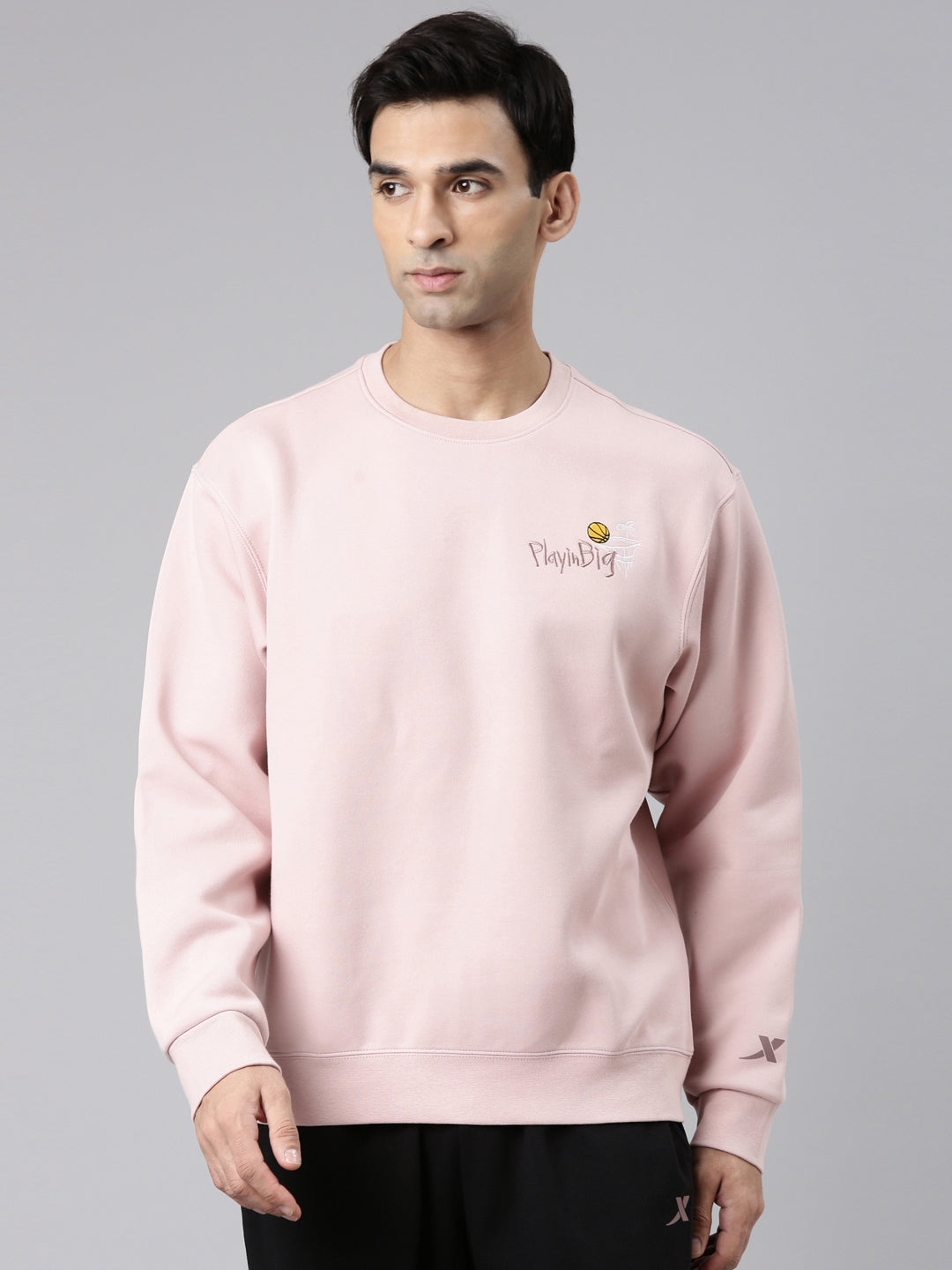 Xtep-Comfort Men Sweater - Nude Pink / S