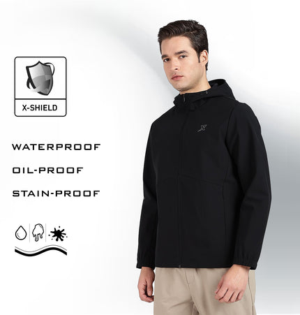 XTEP Men's Winterwear Running X-Shield  (Waterproof, Stainproof, Oilproof) Tech Windbreaker Jacket
