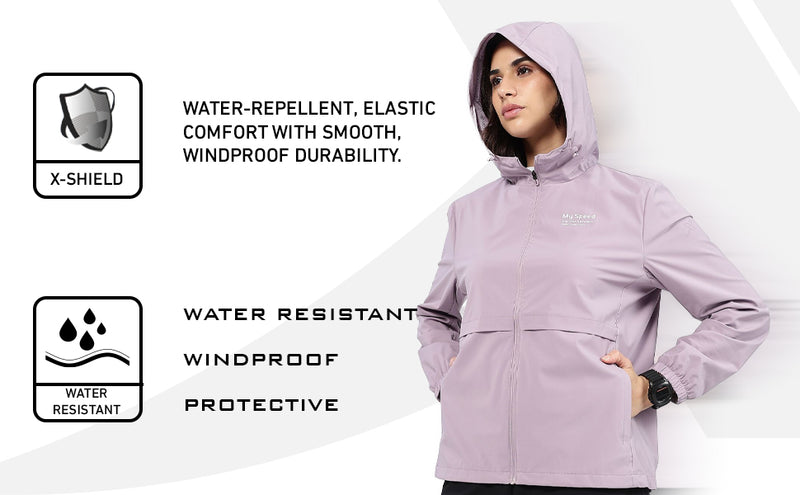 XTEP Women's Winter Running Windproof & Water Repellent Windbreaker Jacket