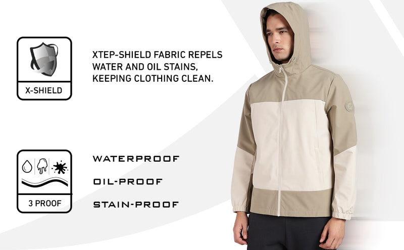 XTEP Men's  X-Shield Tech Double Layer Windbreaker Outdoor Training Jacket