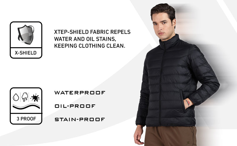 XTEP Men's X-shield  Tech (Waterproof, Stainproof, Oilproof) Winter Jacket