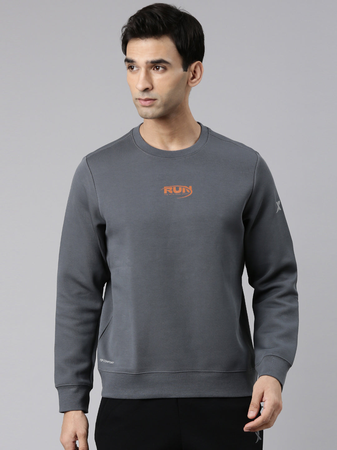 Xtep-Comfort Men Sweater - Greyish Blue / S