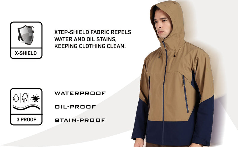 XTEP Men's Outdoor  X-Shield Tech Double Layer Windbreaker Training Jacket