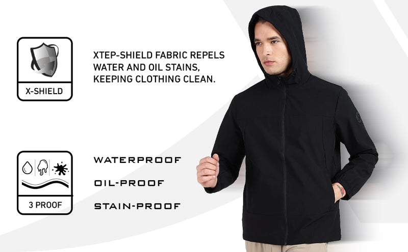 XTEP Men's  X-Shield Tech Double Layer Windbreaker Outdoor Training Jacket