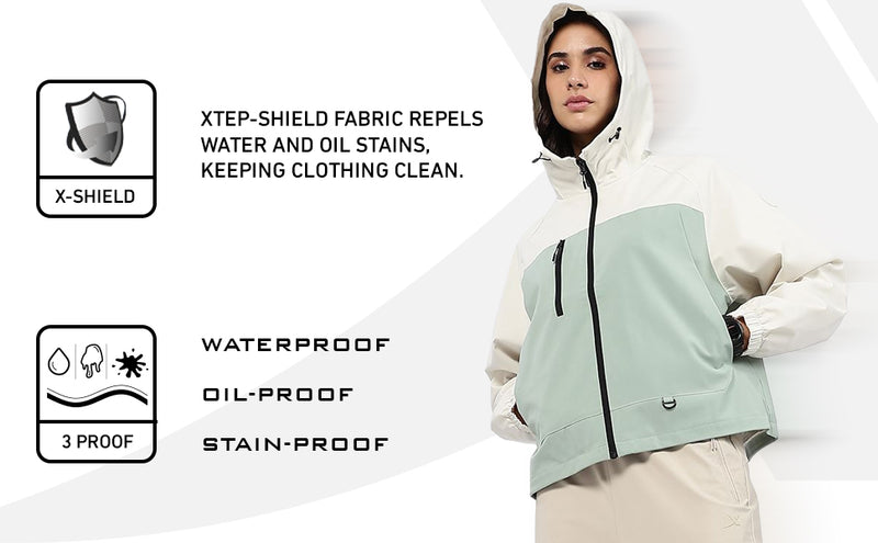 XTEP Women's  X-Shield Tech Double Layer Windbreaker Outdoor Training Jacket