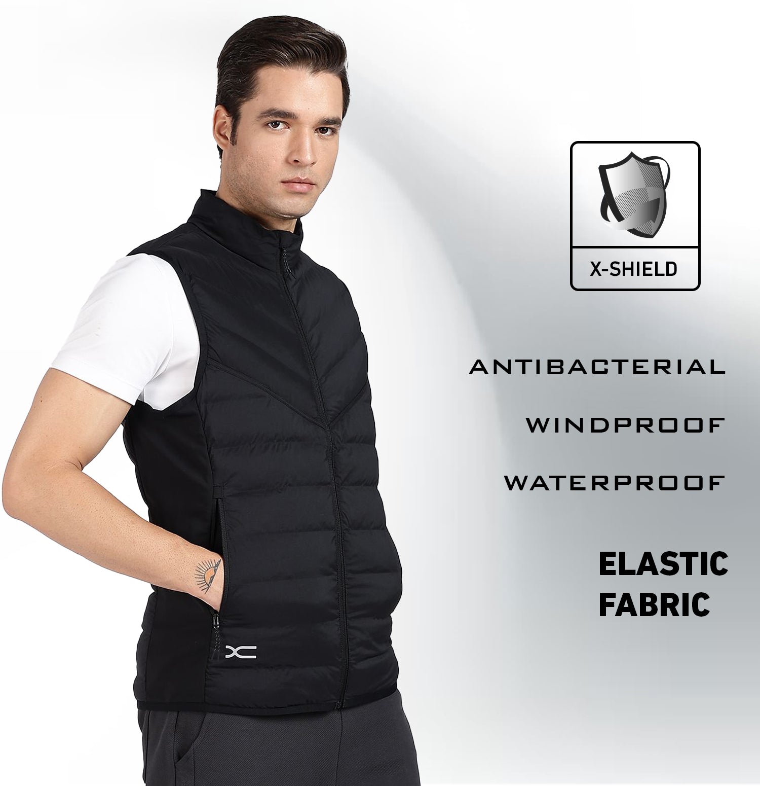 Windproof Water-Repellent Winter Jacket - Black