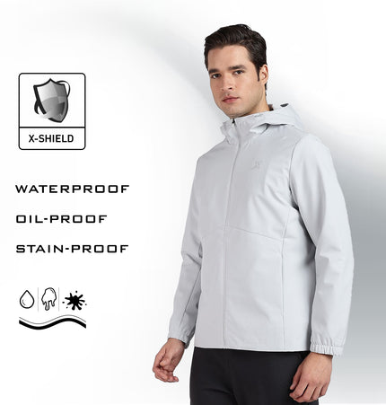 XTEP Men's Winterwear Running X-Shield  (Waterproof, Stainproof, Oilproof) Tech Windbreaker Jacket