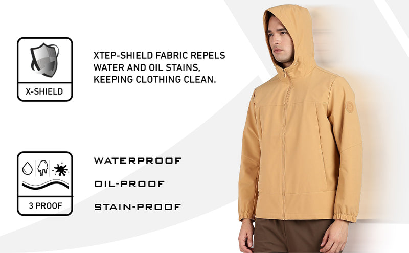 XTEP Men's  X-Shield Tech Double Layer Windbreaker Outdoor Training Jacket