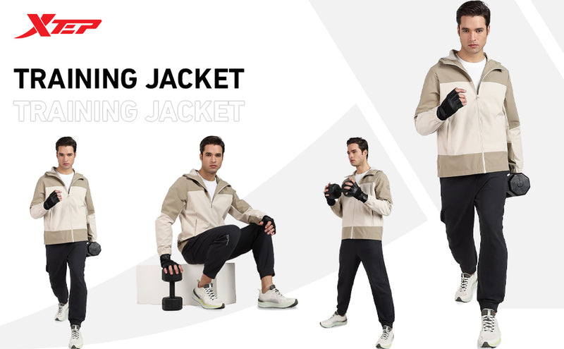 XTEP Men's  X-Shield Tech Double Layer Windbreaker Outdoor Training Jacket