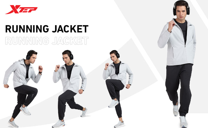 XTEP Men's Winterwear Running X-Shield  (Waterproof, Stainproof, Oilproof) Tech Windbreaker Jacket