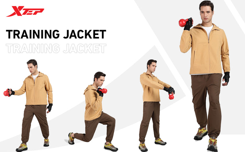 XTEP Men's  X-Shield Tech Double Layer Windbreaker Outdoor Training Jacket