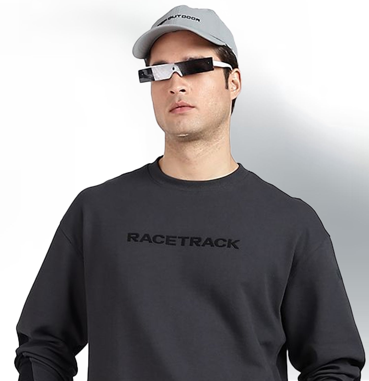 Micro Texture Loose Fit Sweatshirt - Horn Grey
