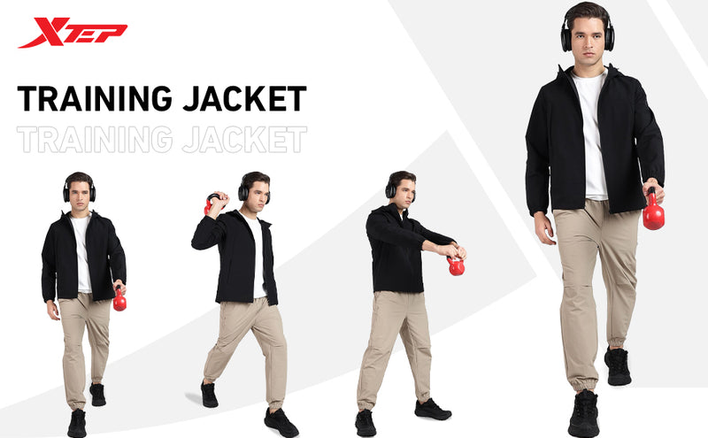 XTEP Men's  X-Shield Tech Double Layer Windbreaker Outdoor Training Jacket