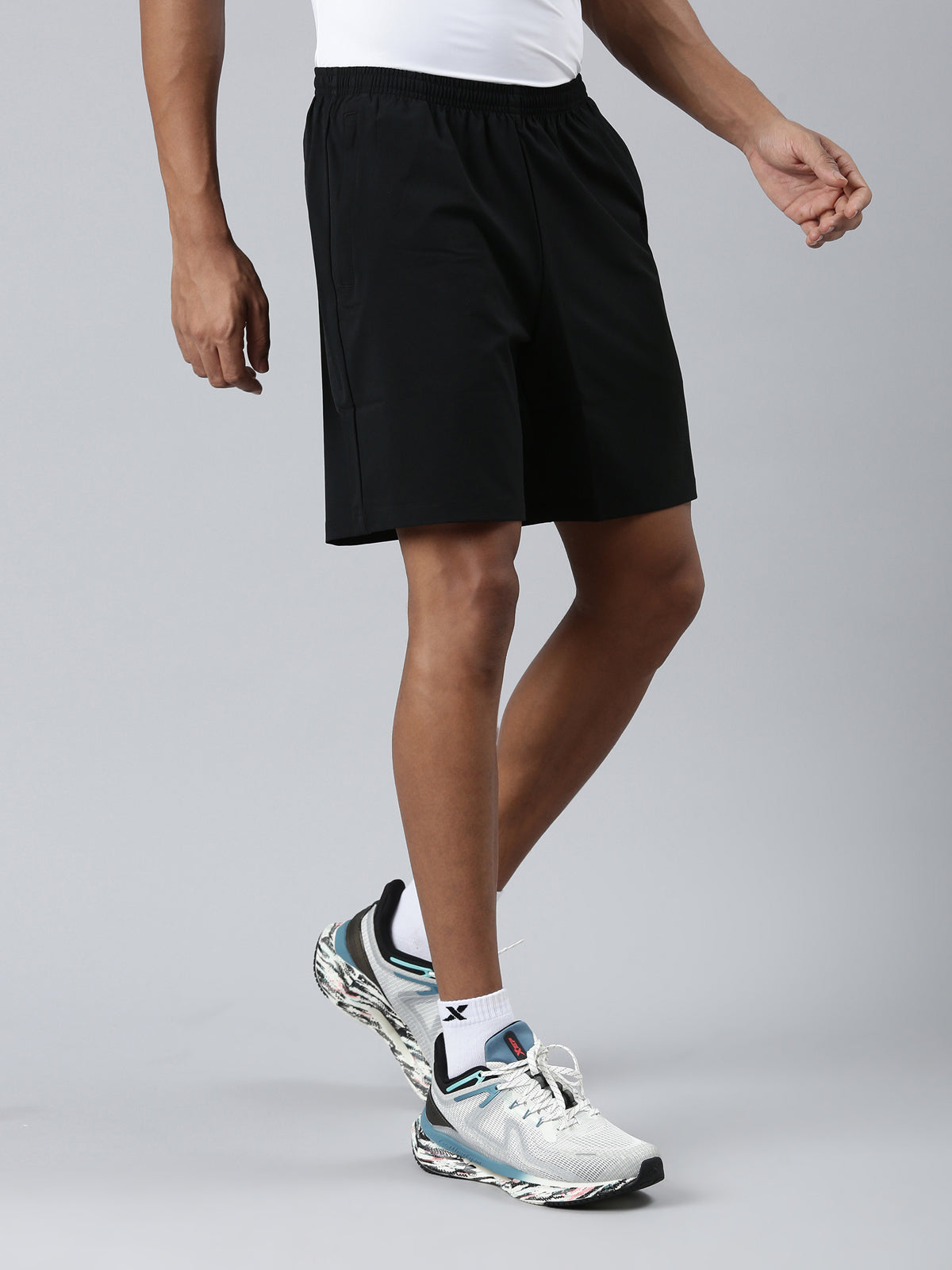 XTEP Black Lightweight Woven Regular fir Marathon Running Shorts for Men- Woven Shorts - Lightweight- 100% Polyester- Marathon Shorts- Regular Fit- Machine Wash