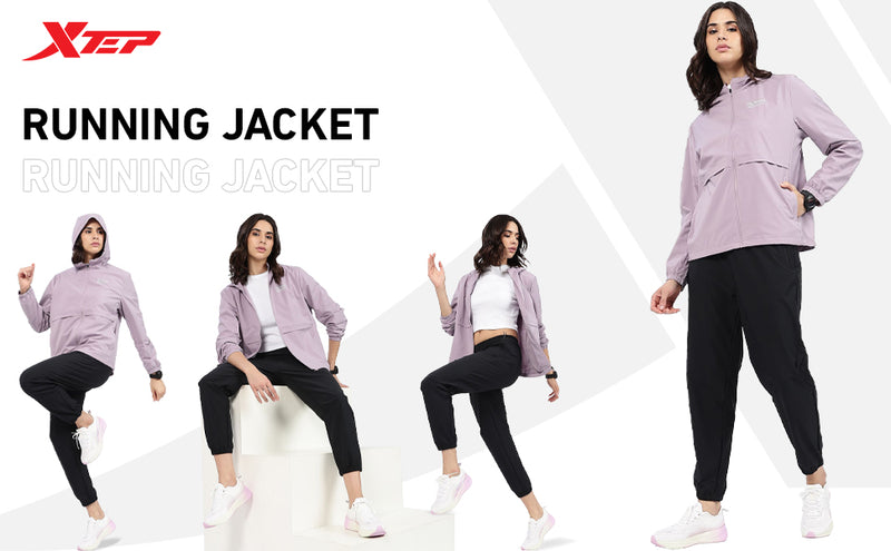 XTEP Women's Winter Running Windproof & Water Repellent Windbreaker Jacket