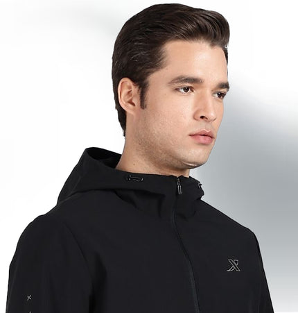 XTEP Men's Winterwear Running X-Shield  (Waterproof, Stainproof, Oilproof) Tech Windbreaker Jacket