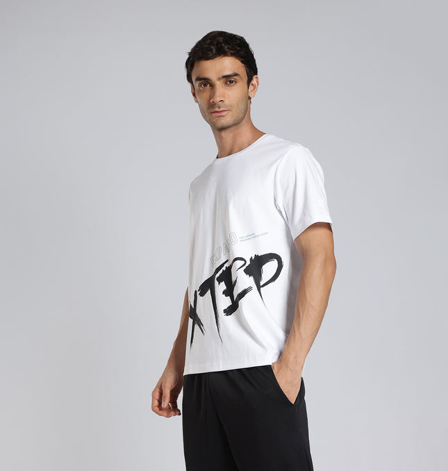 Xtep Men Urban Printed T-Shirt with Short Sleeves & Round Neck