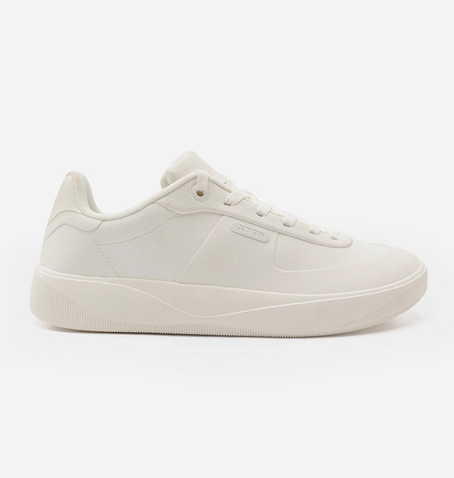 Xtep Men Split & Suede Leather Skateboarding Sneakers White