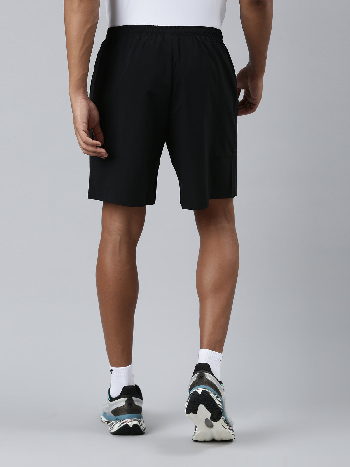 XTEP Black Lightweight Woven Regular fir Marathon Running Shorts for Men- Woven Shorts - Lightweight- 100% Polyester- Marathon Shorts- Regular Fit- Machine Wash