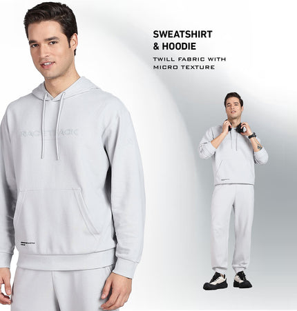 Xtep Men's Winter Lifestyle Micro Texture Pattern Loose Fit Hoodie