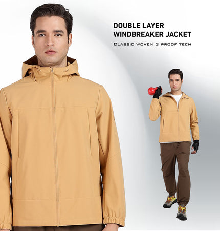 XTEP Men's  X-Shield Tech Double Layer Windbreaker Outdoor Training Jacket
