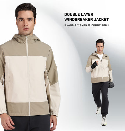 XTEP Men's  X-Shield Tech Double Layer Windbreaker Outdoor Training Jacket