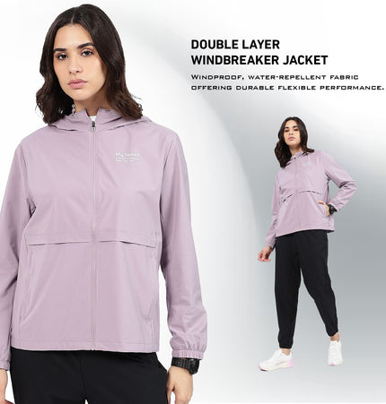 XTEP Women's Winter Running Windproof & Water Repellent Windbreaker Jacket