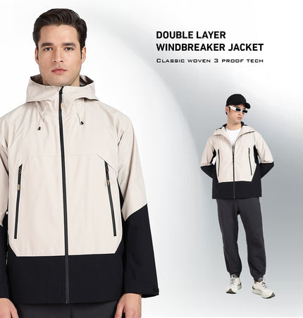XTEP Men's Outdoor  X-Shield Tech Double Layer Windbreaker Training Jacket