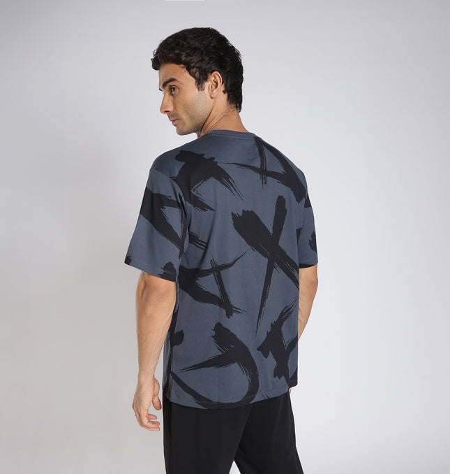 Xtep Men Graphic Printed Cotton Tshirt