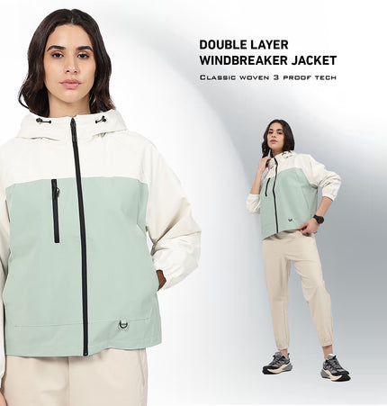 XTEP Women's  X-Shield Tech Double Layer Windbreaker Outdoor Training Jacket