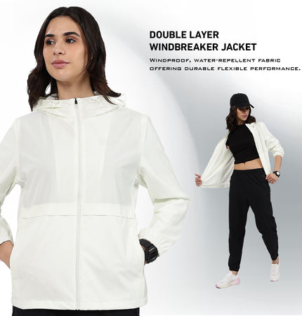 XTEP Women's Winter Running Windproof & Water Repellent Windbreaker Jacket