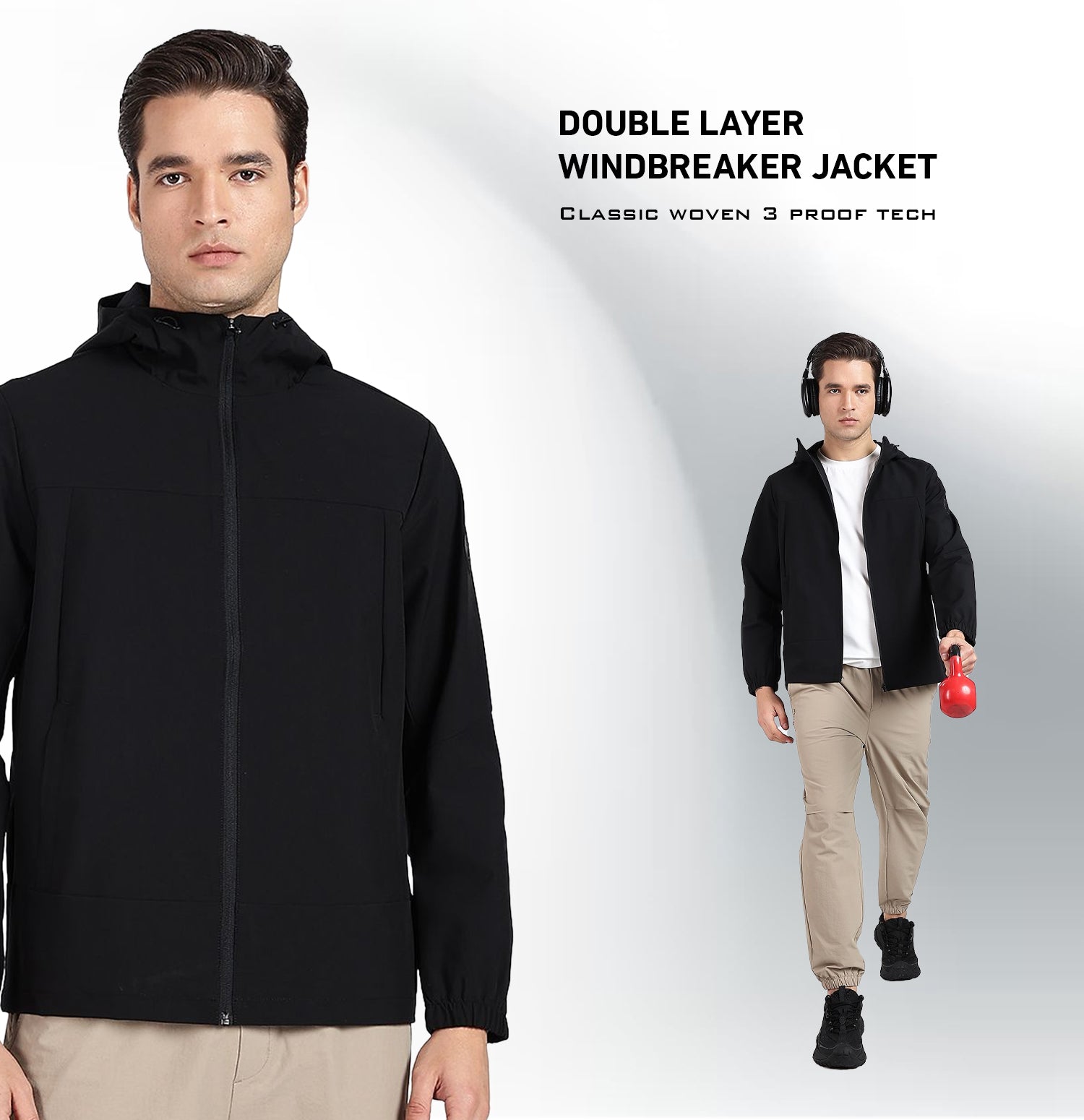 X-Shield Double Layer Windbreaker - Black
