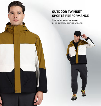 XTEP Men's Outdoor Heavy Winter Twinset 3 in 1 Training Jacket