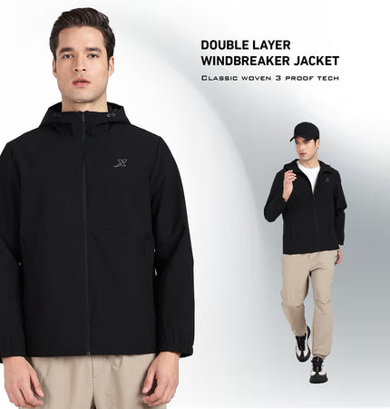 XTEP Men's Winterwear Running X-Shield  (Waterproof, Stainproof, Oilproof) Tech Windbreaker Jacket