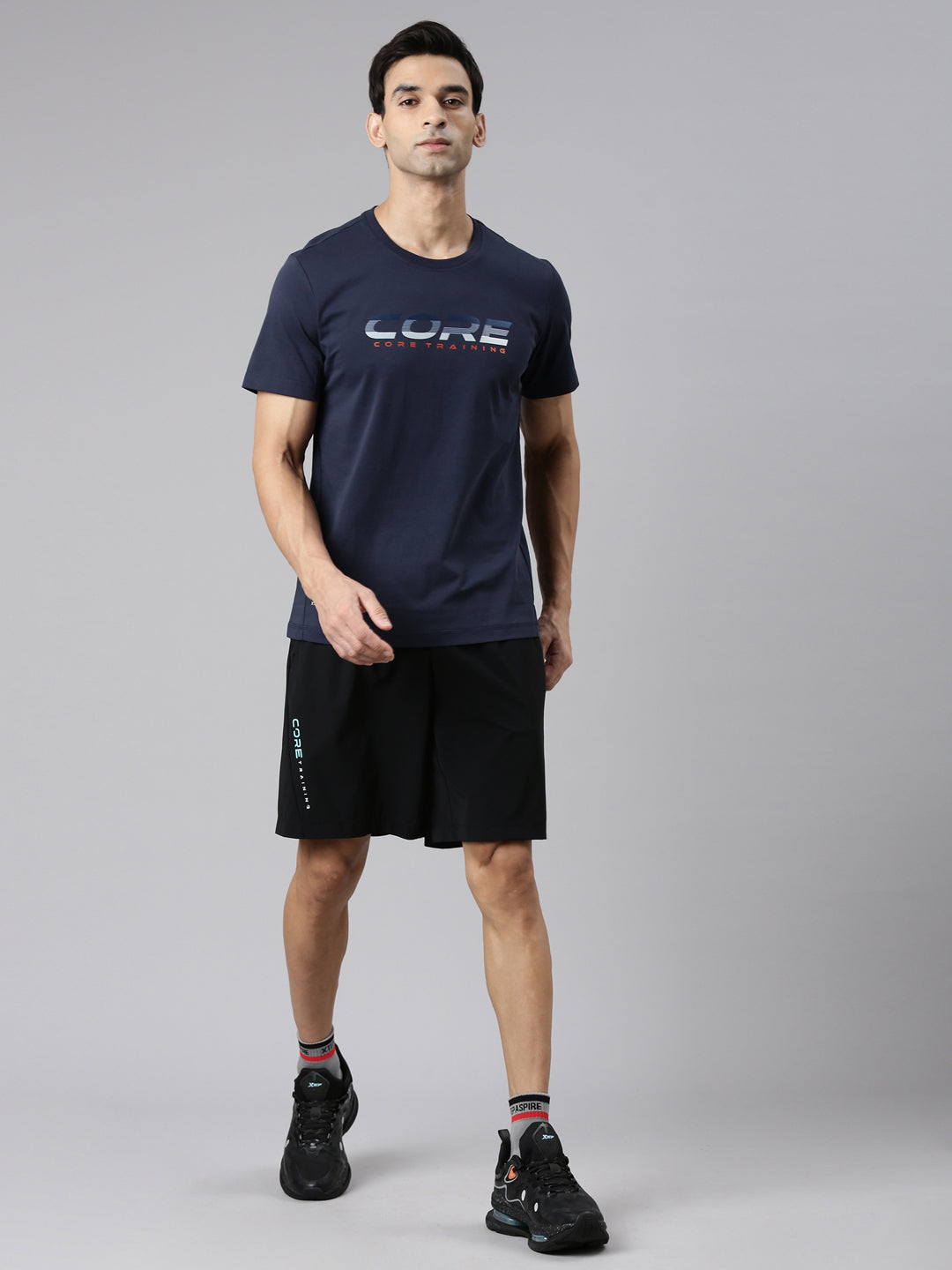 XTEP Blue Regular Fit Training T-Shirt for Men - (S)