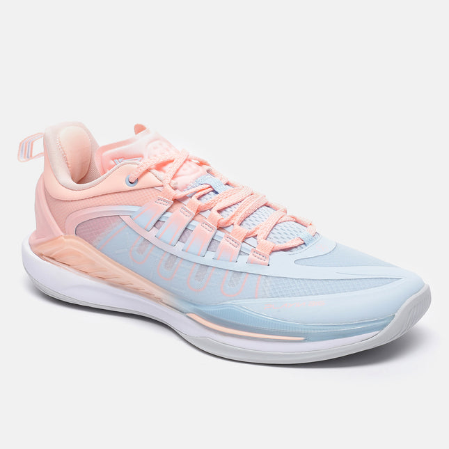 Xtep Feather Foam Basketball Shoes - Wavy Blue / Neon Pale Pink / 40