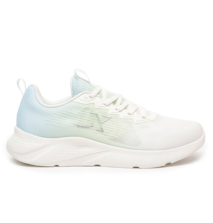 Xtep Men Comfy Cubes Running Shoes - Canvas White/Piny Green/Digital Blue / 40