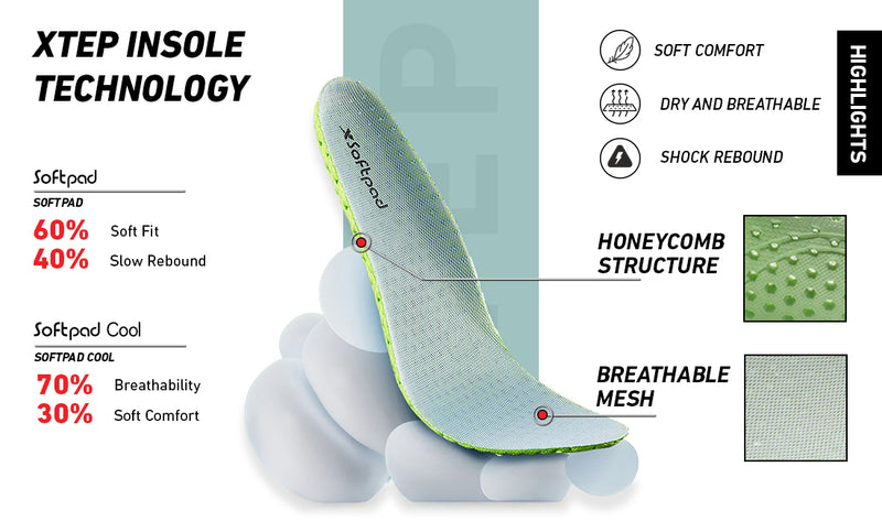 Xtep Men Comfy Cubes Daily Running Sports shoe