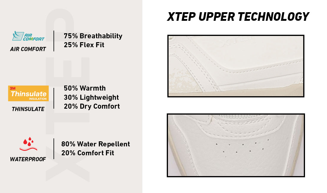 Xtep Mens Classic Skateboarding Shoe Canvas White