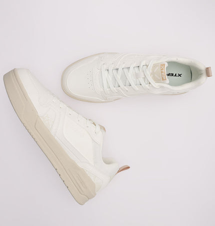 Xtep Mens Classic Skateboarding Shoe Canvas White