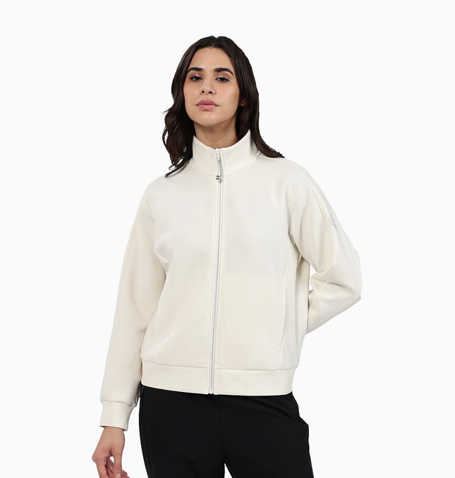 3D Fit Knitted Jacket - Cotton White