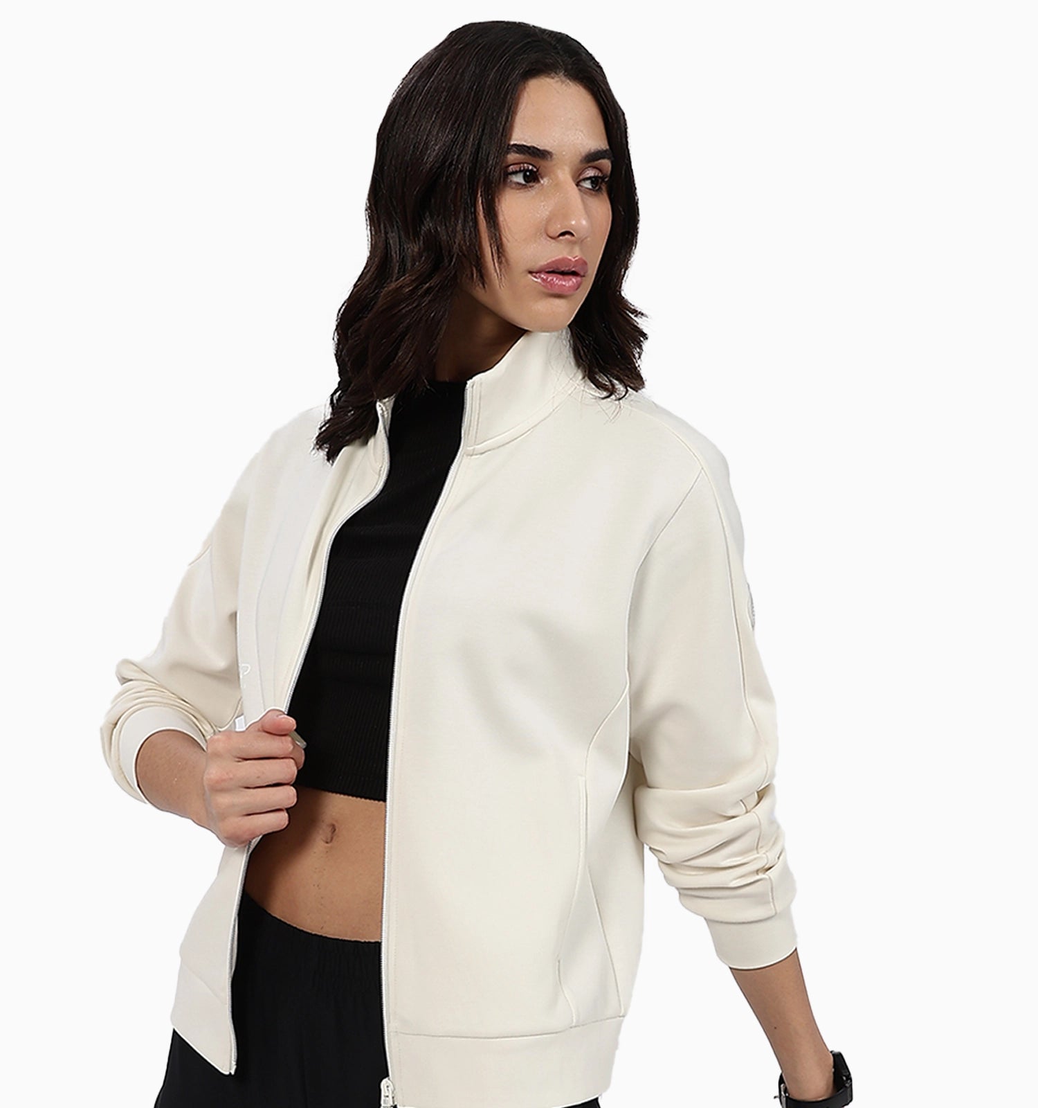 3D Fit Knitted Jacket - Cotton White