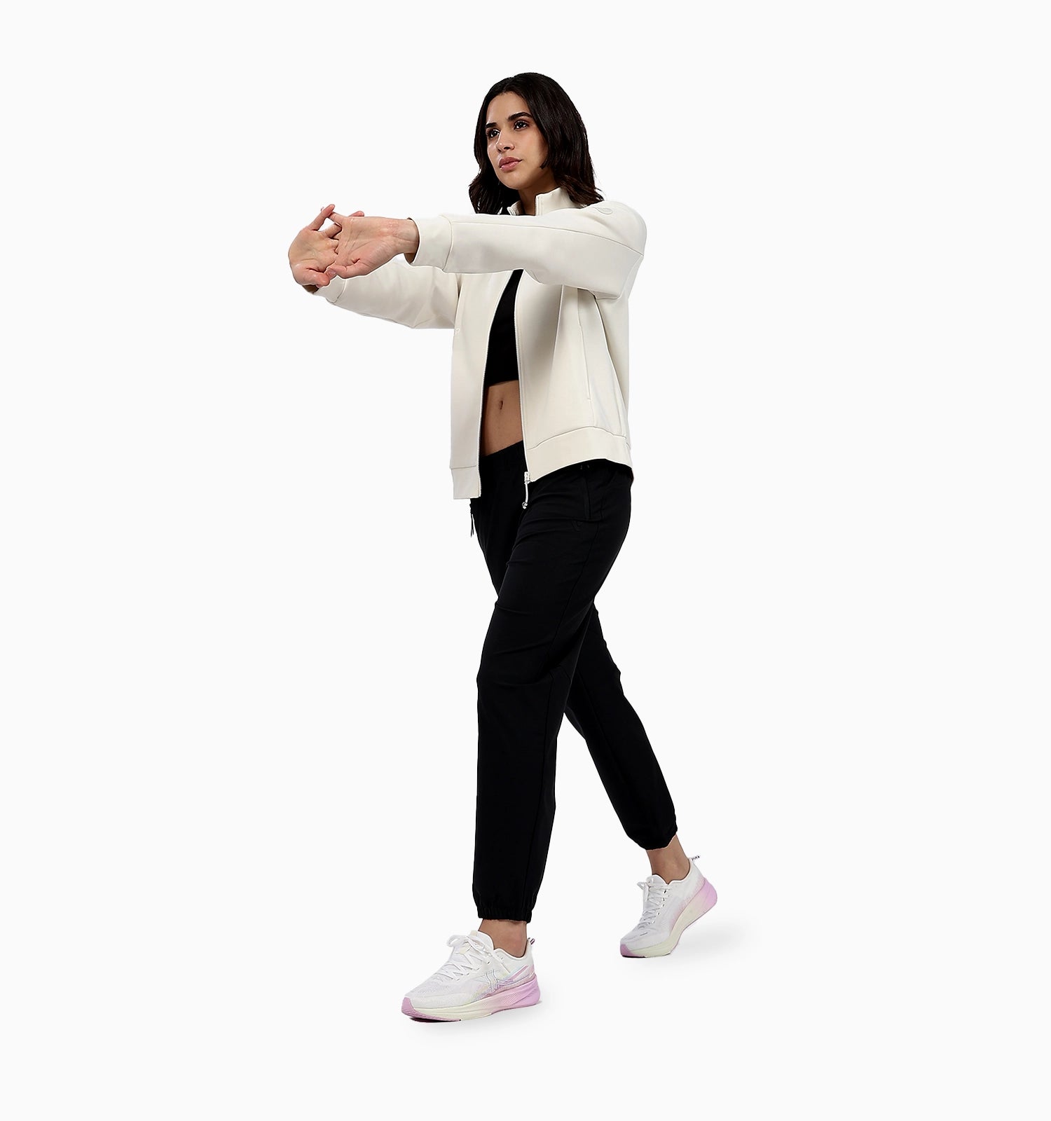3D Fit Knitted Jacket - Cotton White