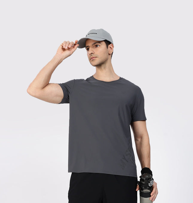 Xtep Men's Ice Cooling  Antibacterial Running T-shirt Grey