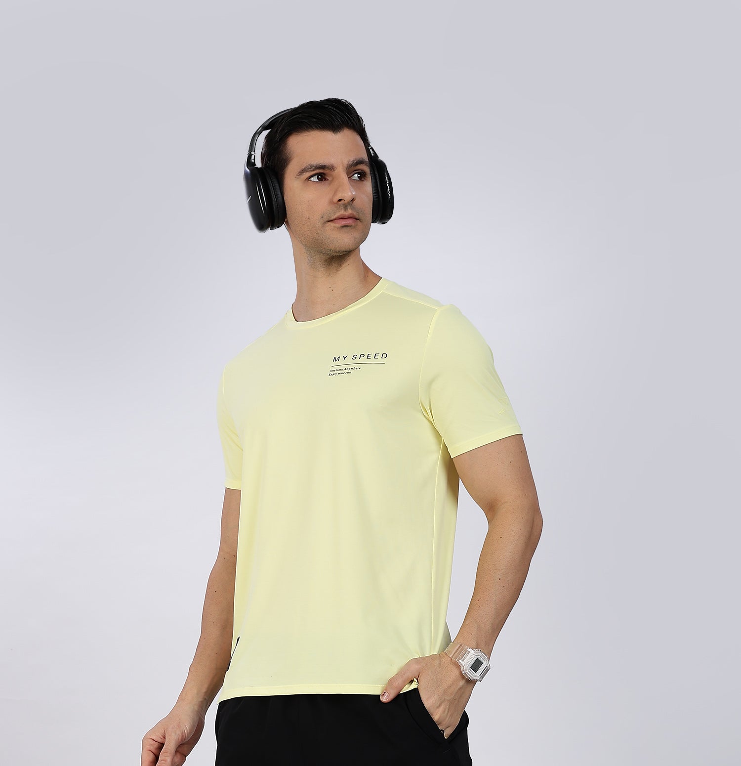 Quick-Dry Moisture-Wicking Running T-Shirt - Yellow