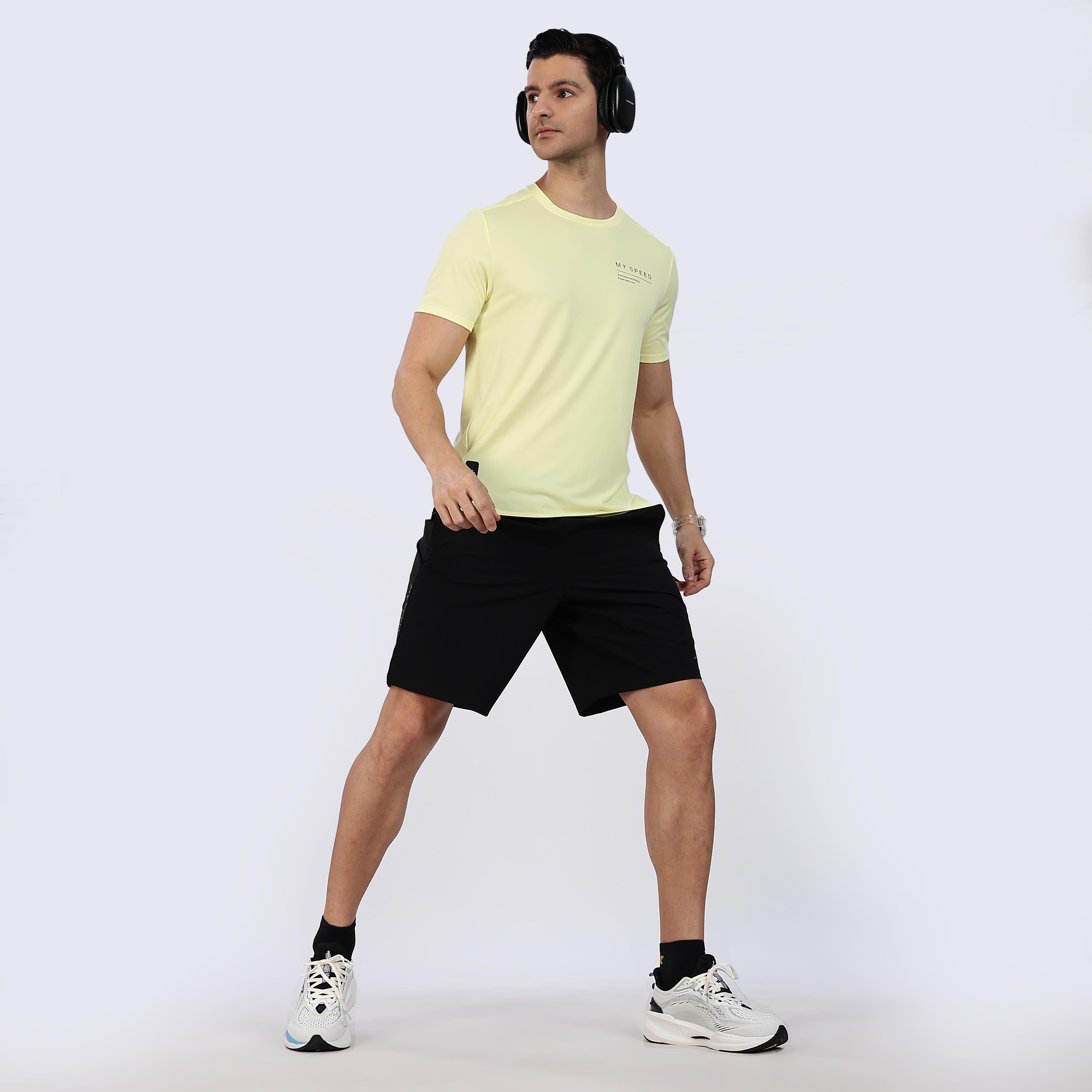 Quick-Dry Moisture-Wicking Running T-Shirt - Yellow