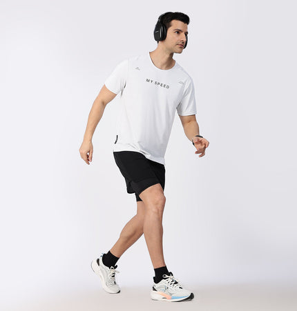 Xtep Men's Quick Dry Antibacterial Running T-shirt White