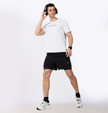 Xtep Men's Quick Dry Antibacterial Running T-shirt White