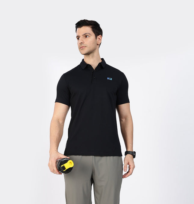 Xtep Men's Ice Cooling Training Polo T-shirt Black